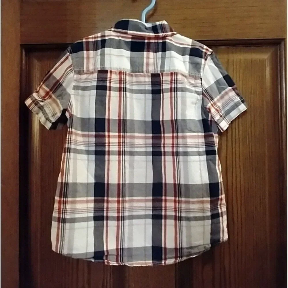 XS Gymboree Boys Plaid Button-Front Shirt